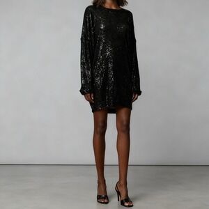 In the Mood for Love Alexandra Sequin Dress NEW Black size XS